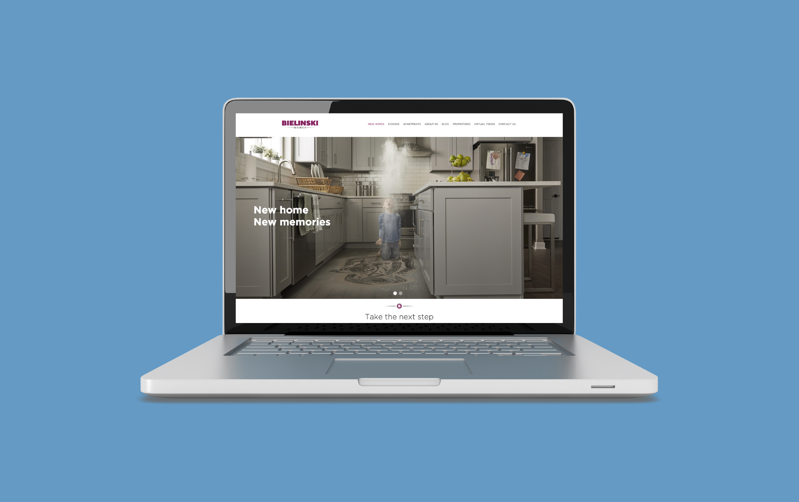 Bielinski Homes - website on computer screen