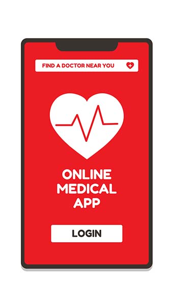 Medical app on smartphone screen